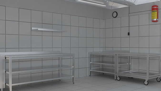 Commercial Kitchen Empty 3D model 6