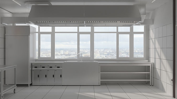 Commercial Kitchen Empty 3D model 5