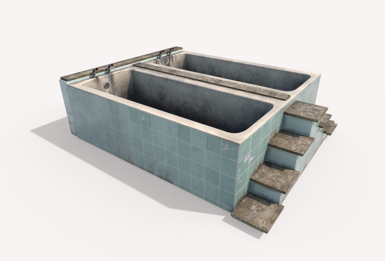Old Twin Bath 3D model_2