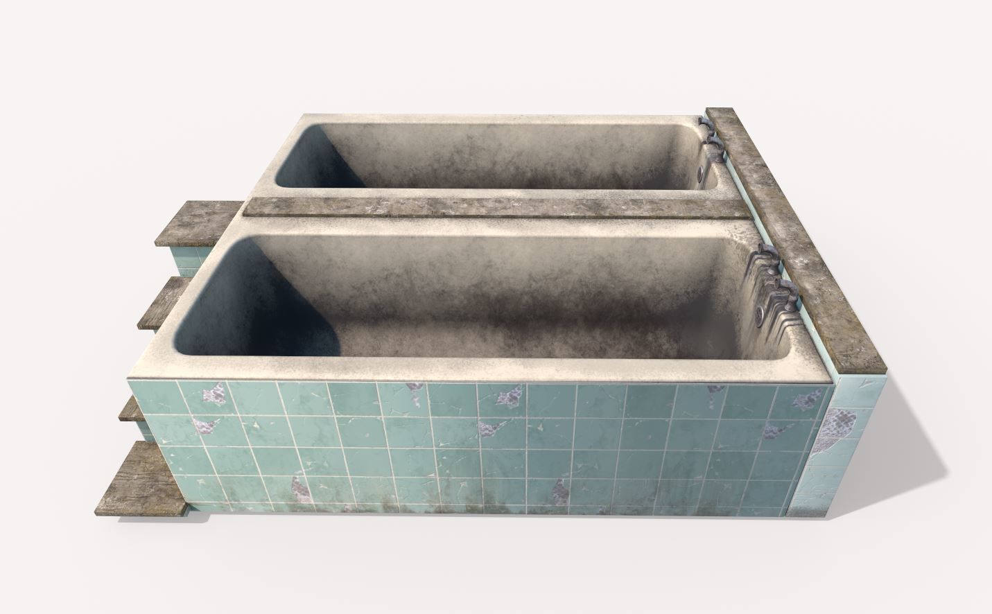 Old Twin Bath 3D model_4