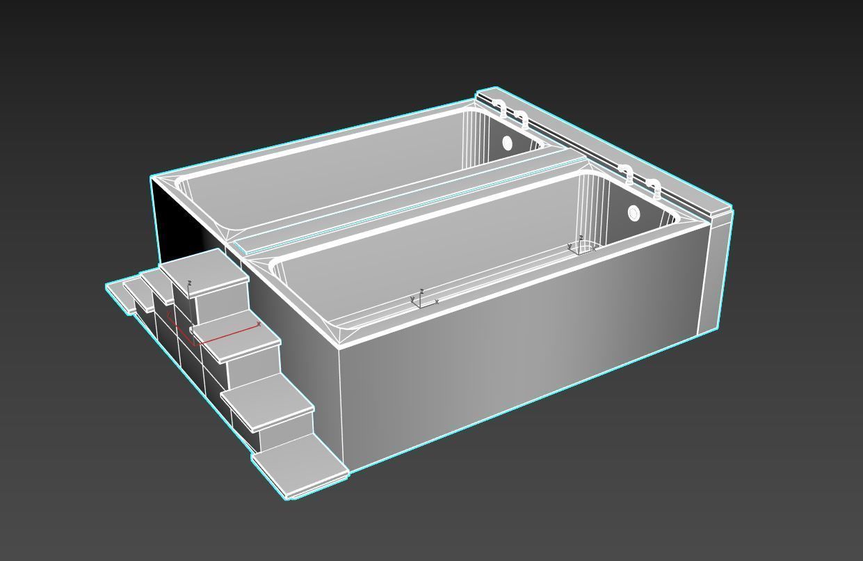 Old Twin Bath 3D model_5