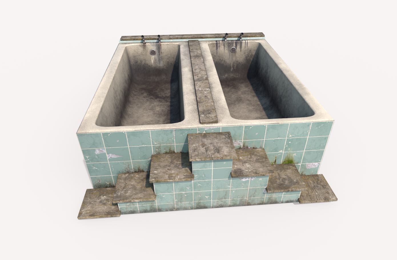 Old Twin Bath 3D model_1