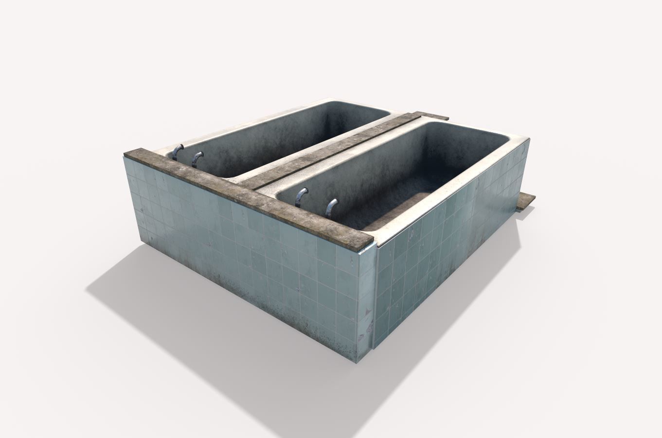 Old Twin Bath 3D model_3