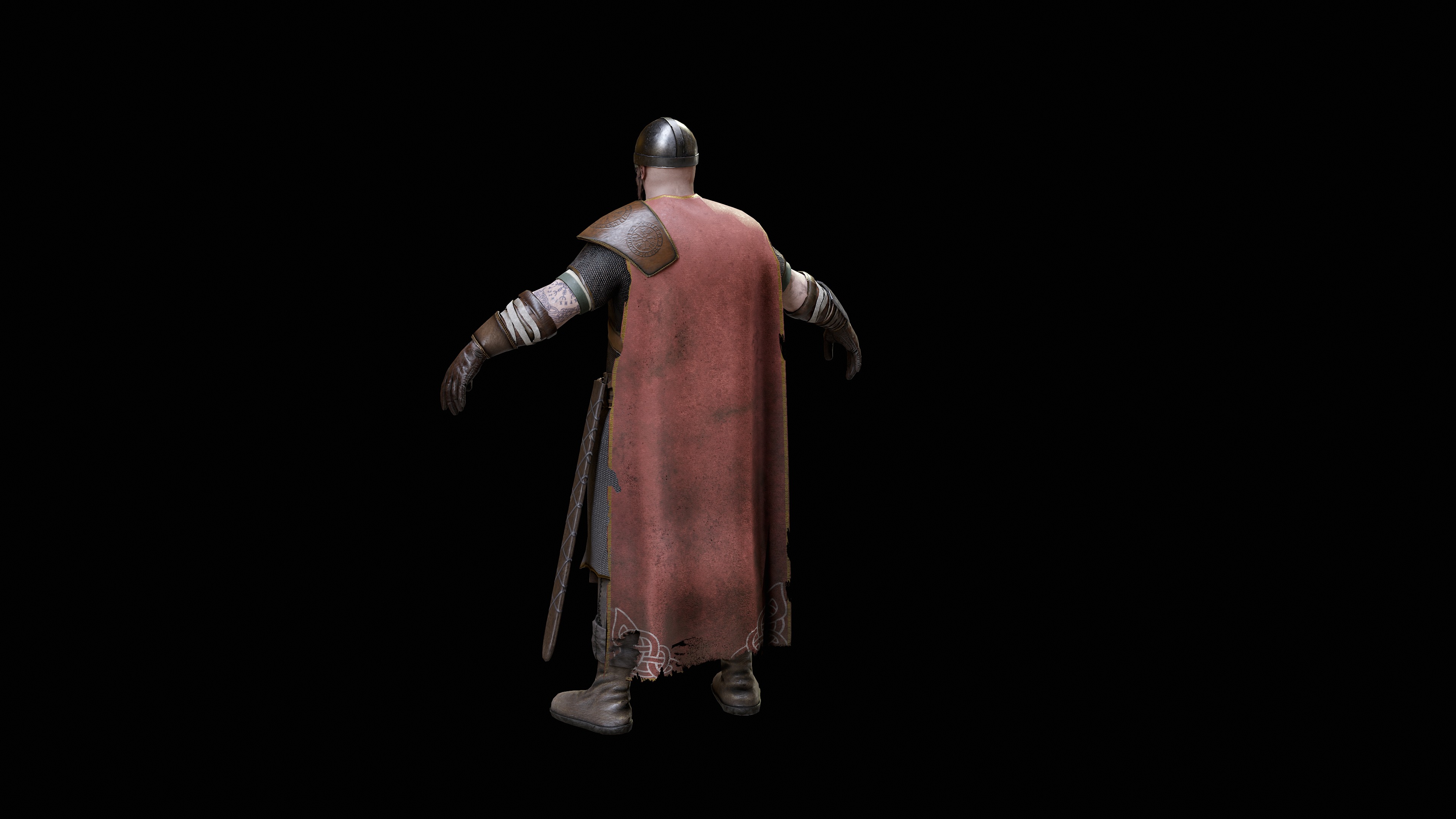 Viking Warrior Low-poly 3D model_11