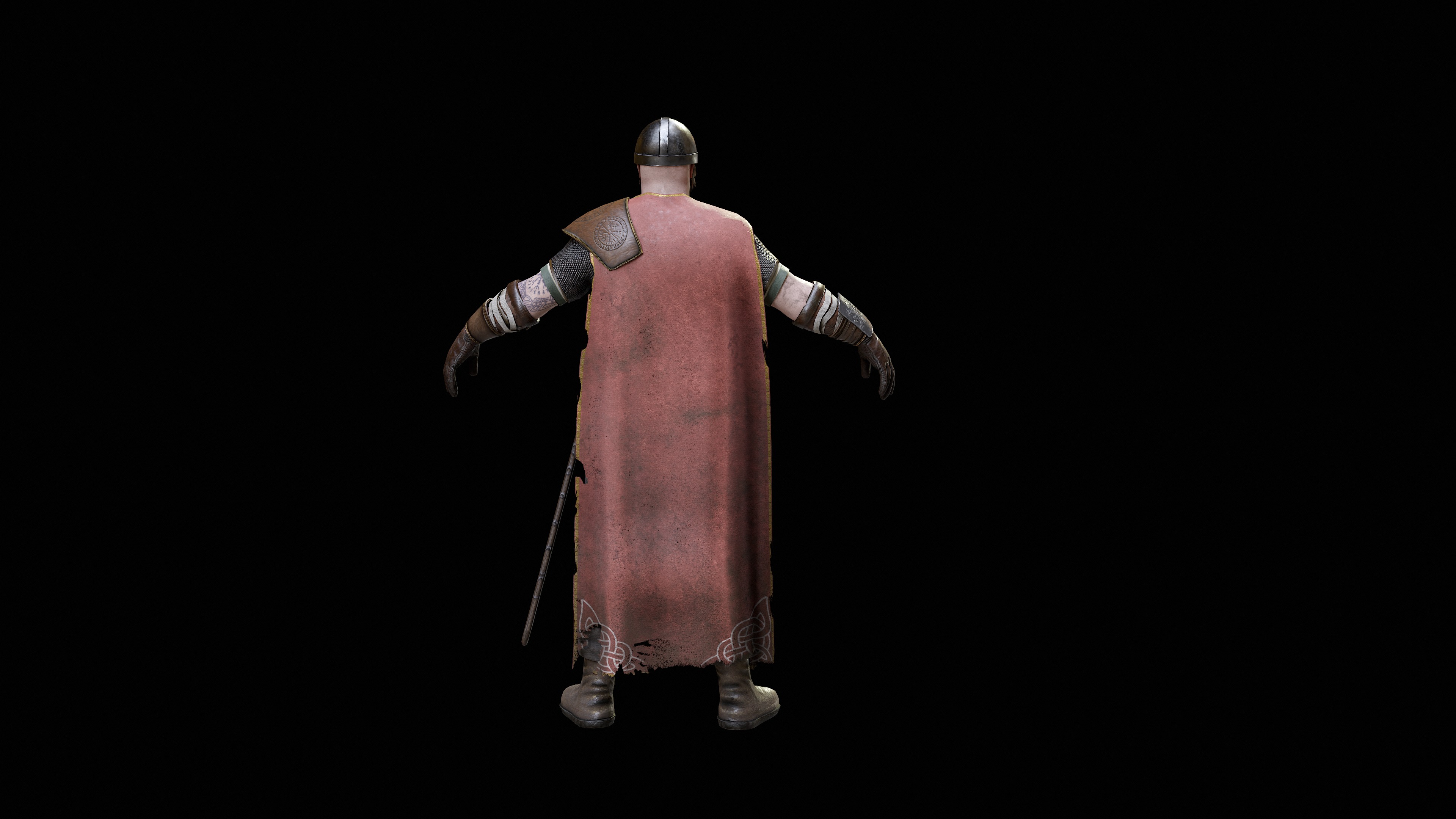 Viking Warrior Low-poly 3D model_13