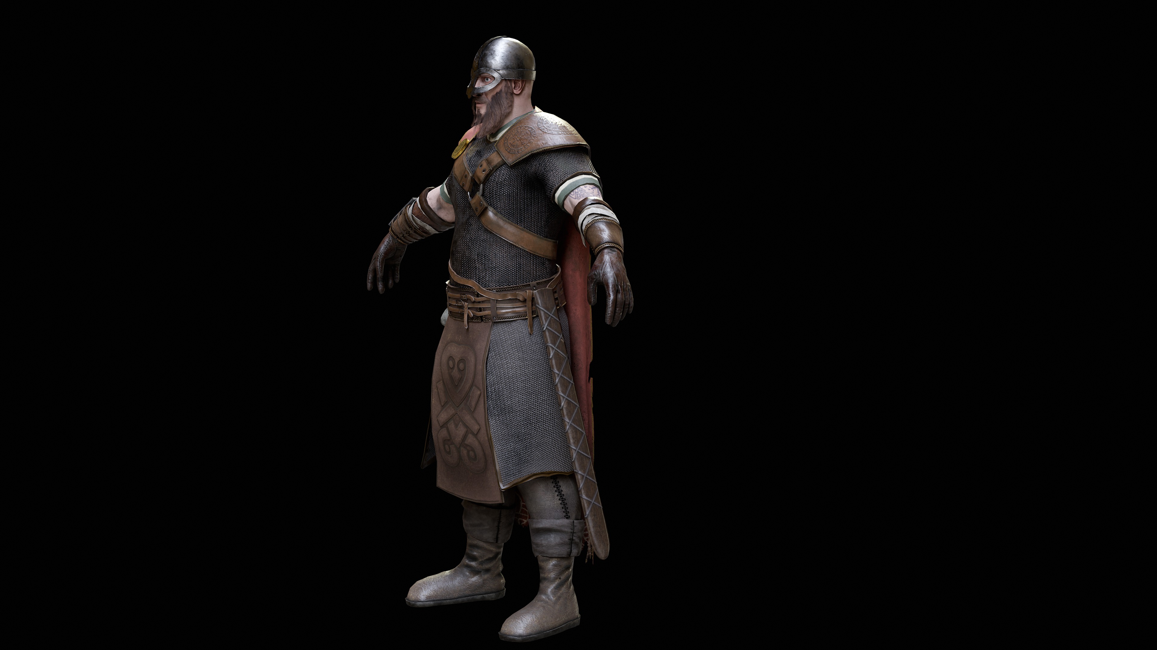Viking Warrior Low-poly 3D model_8