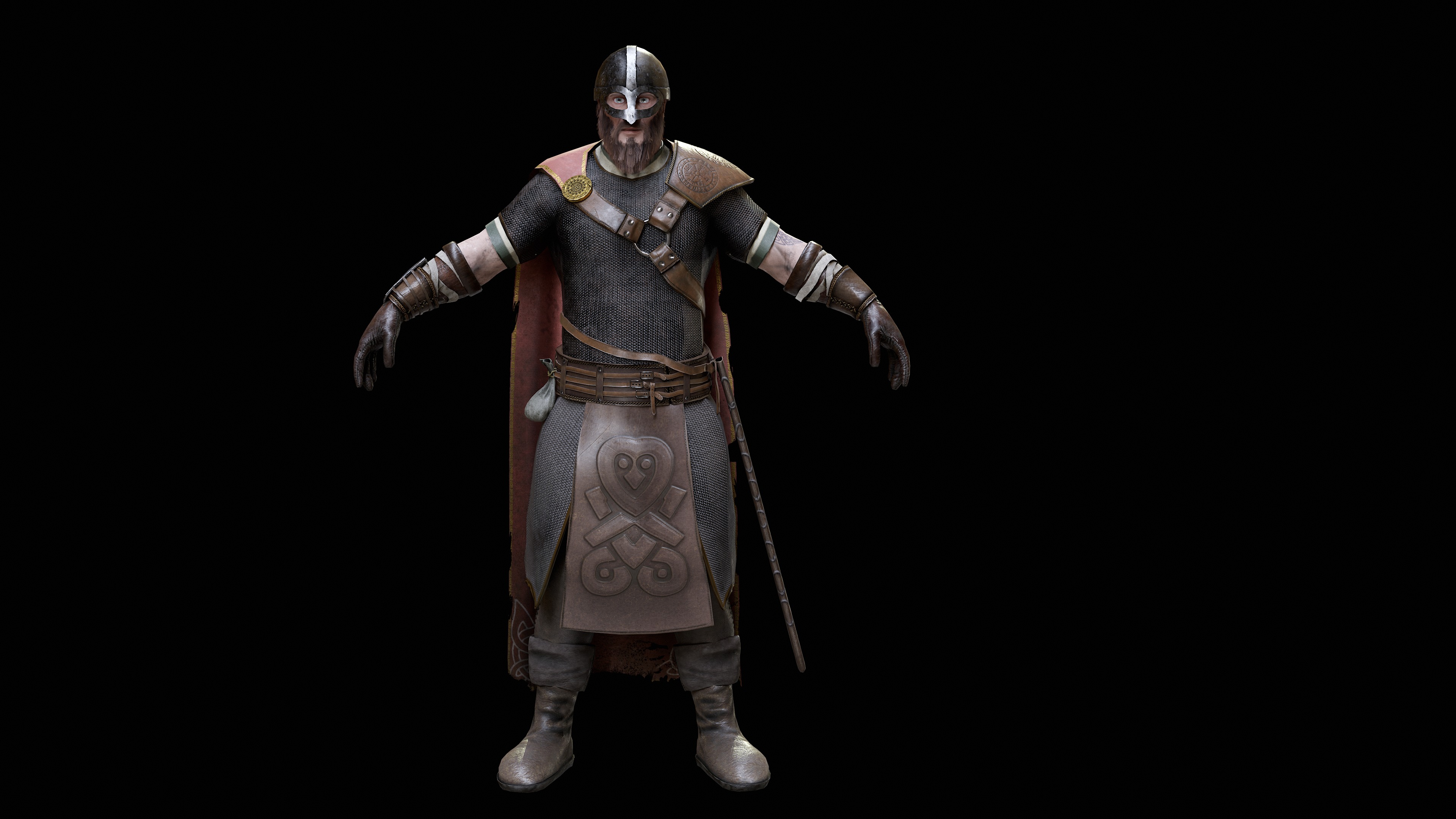 Viking Warrior Low-poly 3D model_6