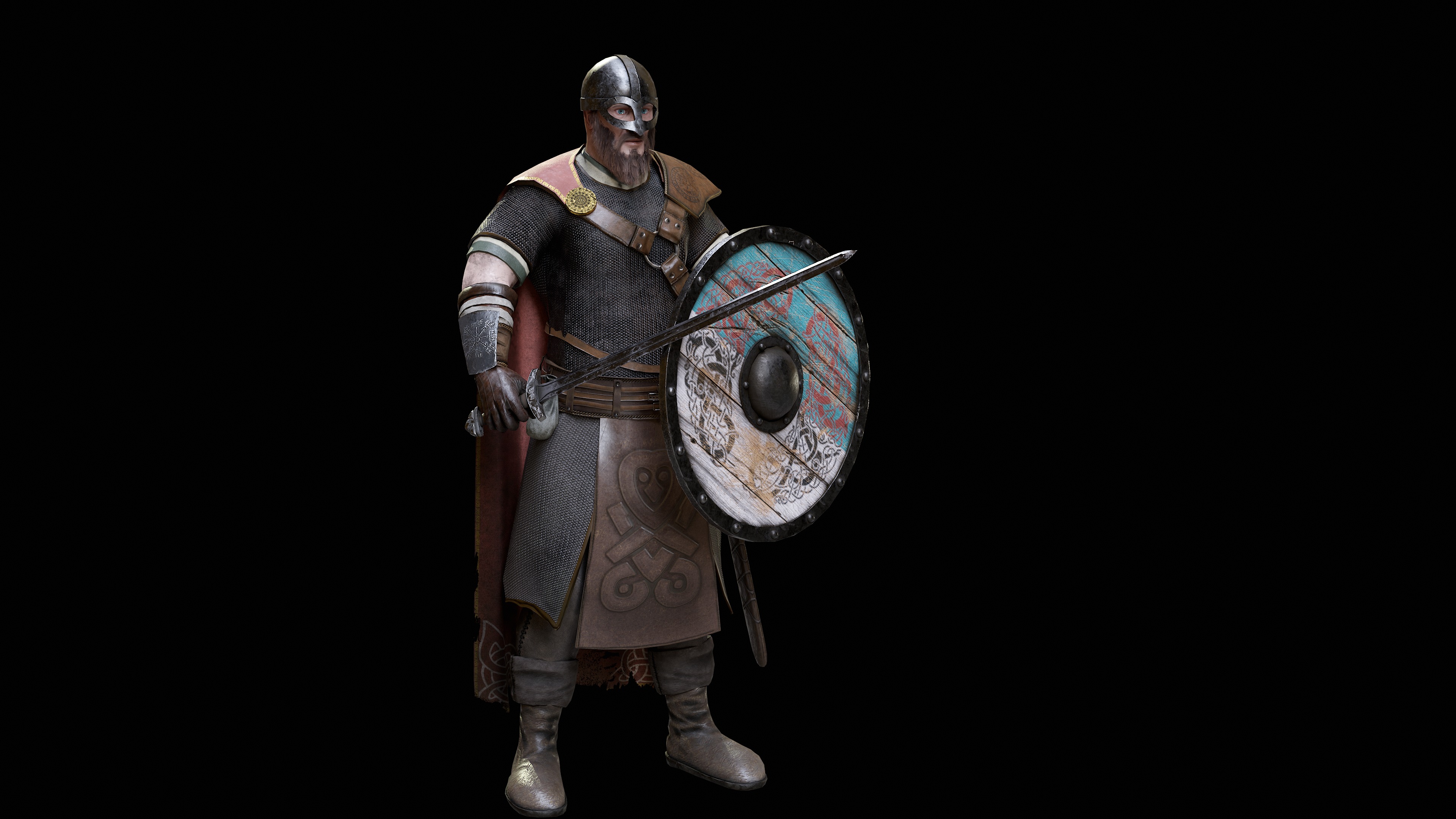 Viking Warrior Low-poly 3D model_5