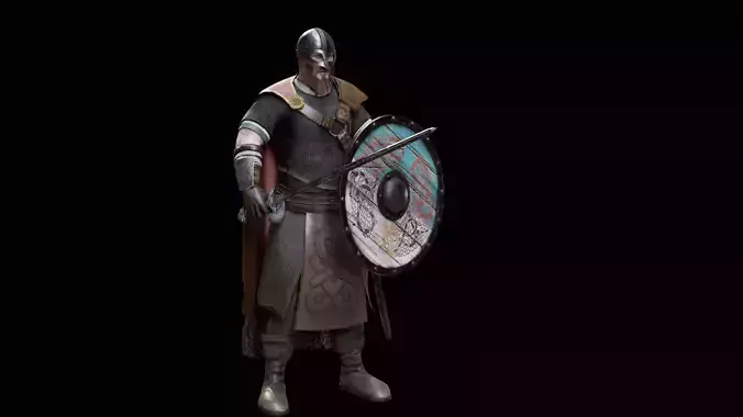 Viking Warrior Low-poly 3D model
