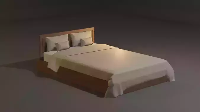 Bed Bedroom Mid Poly