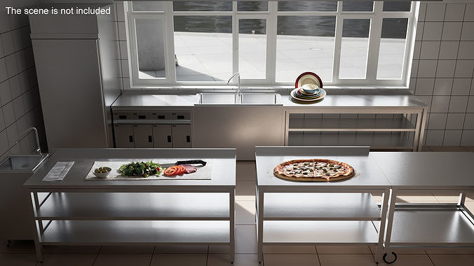 Commercial Kitchen Furniture 3D model 2