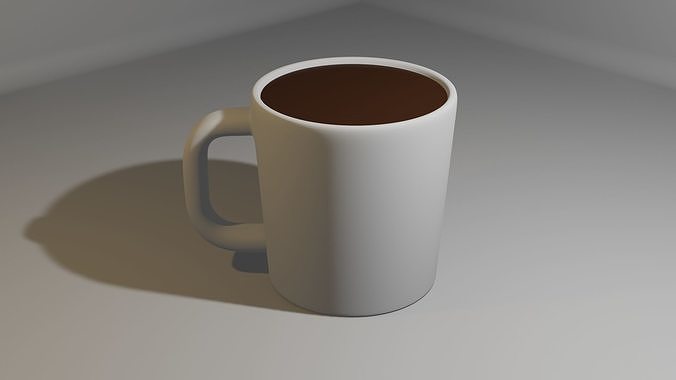 Ceramic Coffee Cup Low-poly 3D model