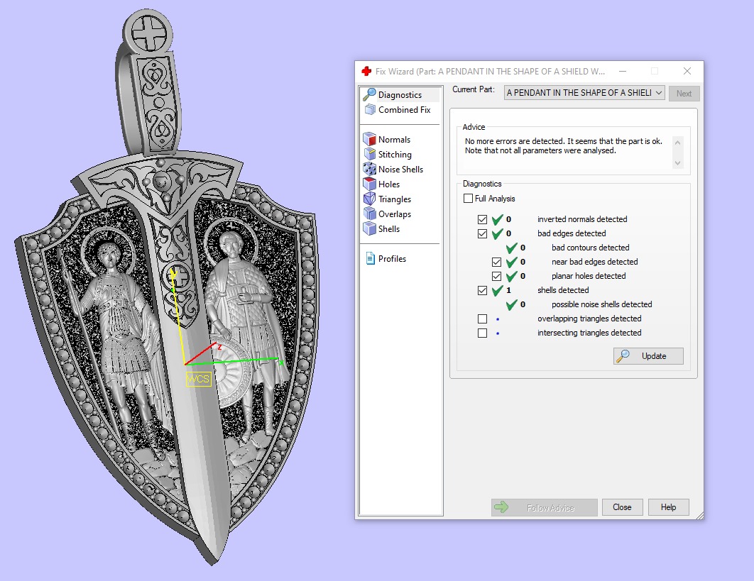 A PENDANT IN THE SHAPE OF A SHIELD WITH IMAGES OF SAINTS 3D print model_12