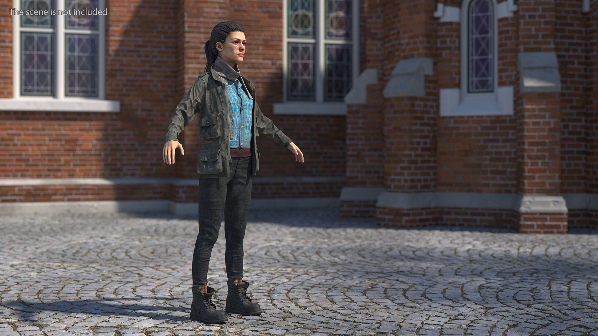 Homeless Woman Rigged 3D model