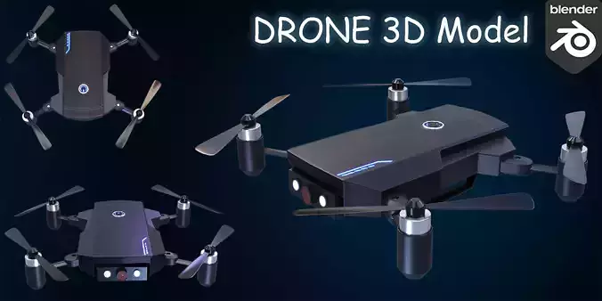 Drone low poly Low-poly 3D model