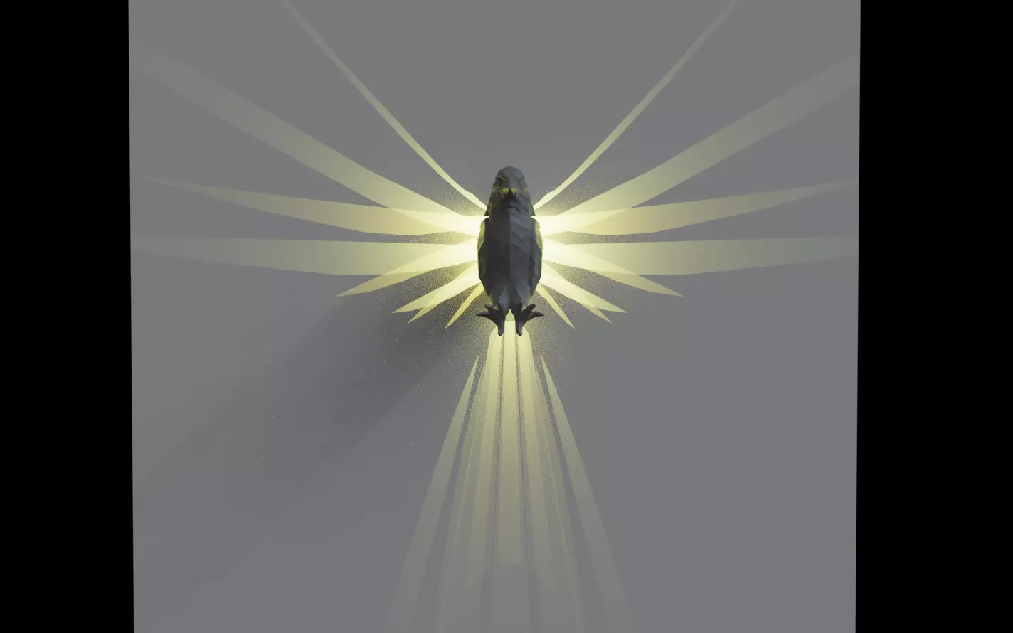 3D Eagle Wall LED Lamp 3D print model