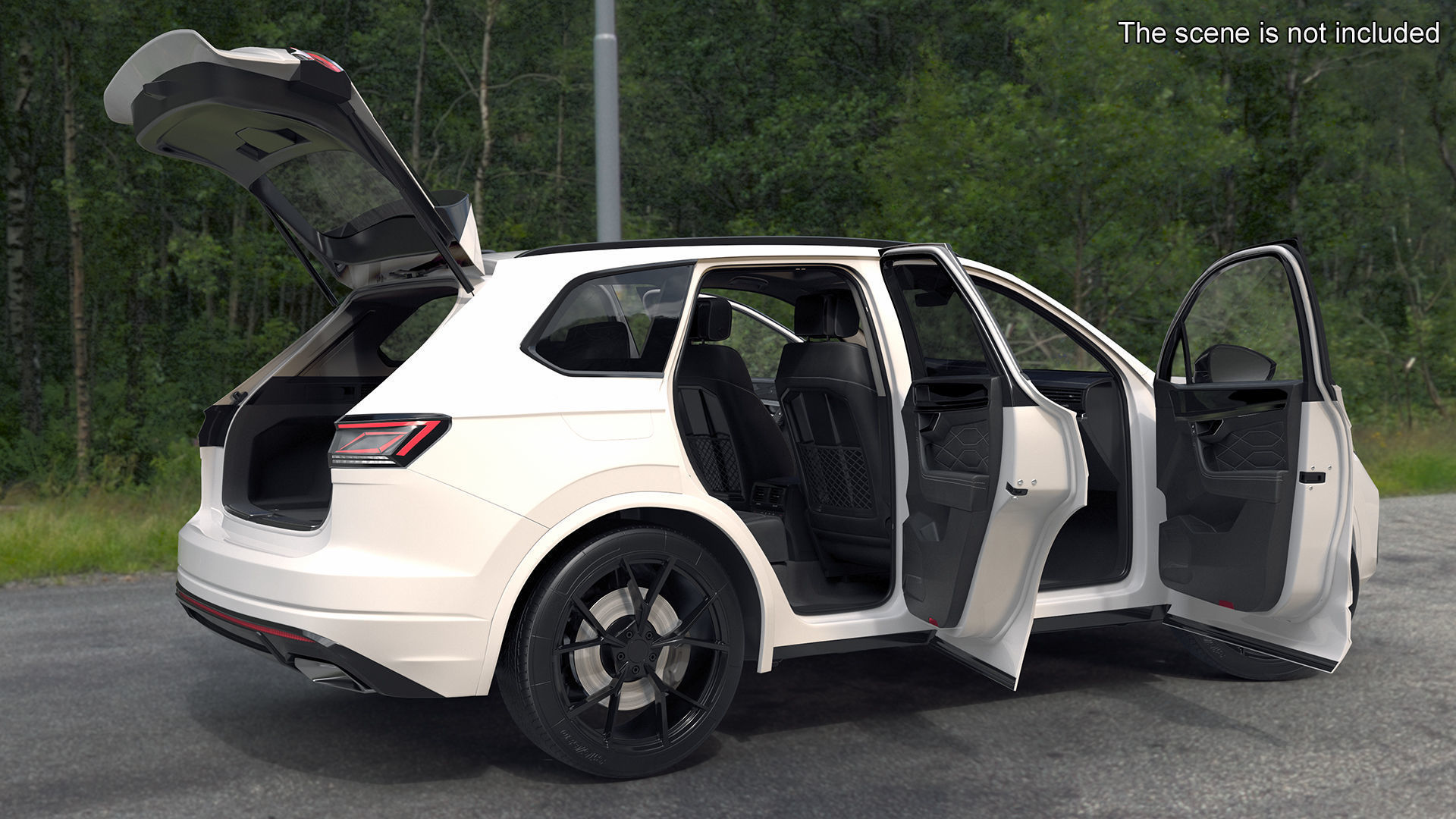 Electric SUV White Rigged 3D model