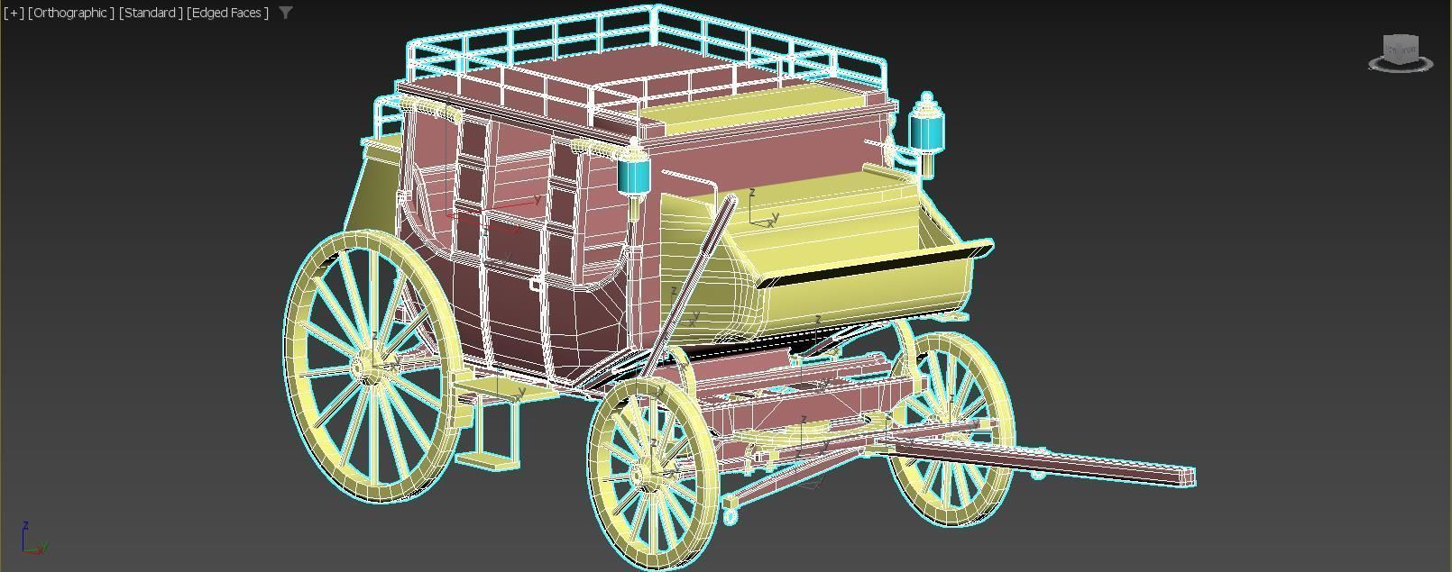The Carriage 2  Low-poly 3D model_9