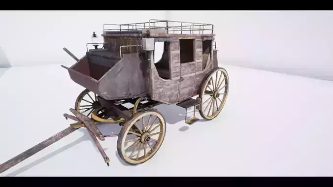 The Carriage 2  Low-poly 3D model