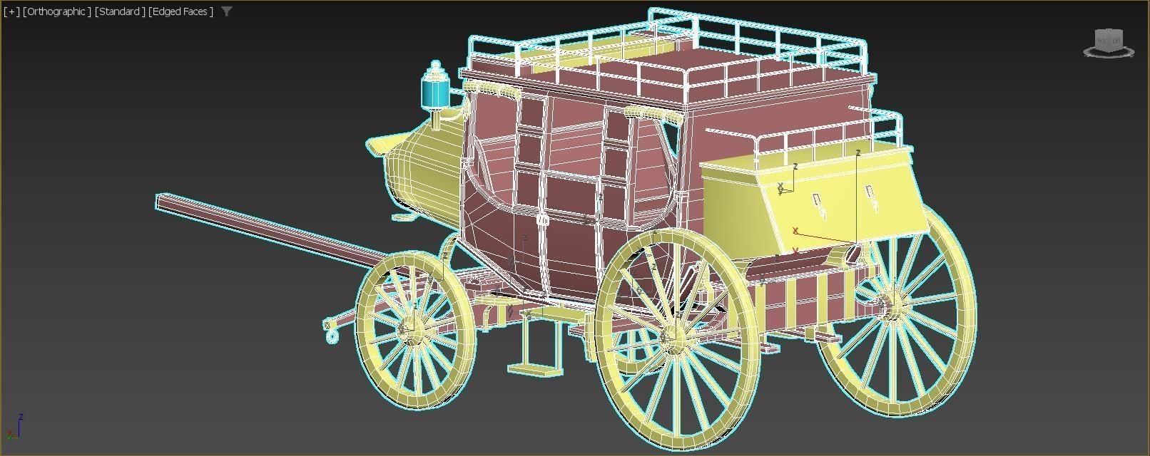The Carriage 2  Low-poly 3D model_10