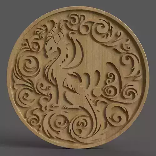 dragon coaster - table top - keychain- wall art 1 3D print model