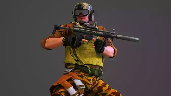 Caucasian Military Mercenary Soldier