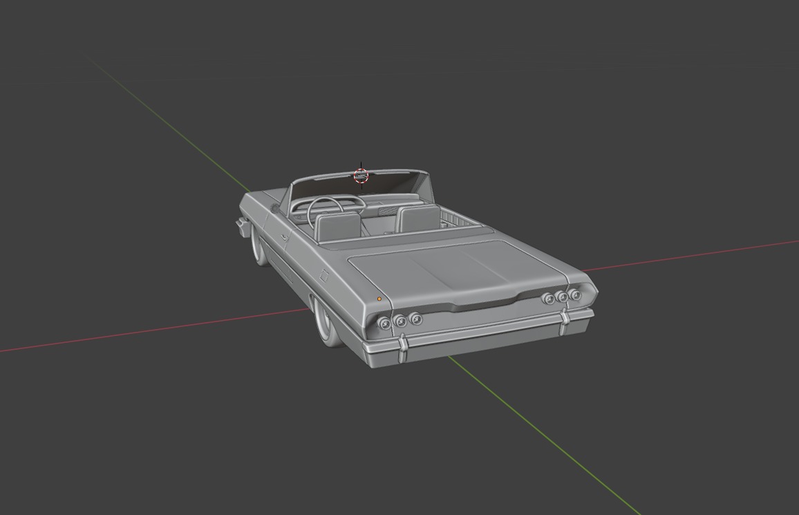 Chevrolet Impala 1963 Convertible 2-Door open top 3D Print Model 3D print model_15