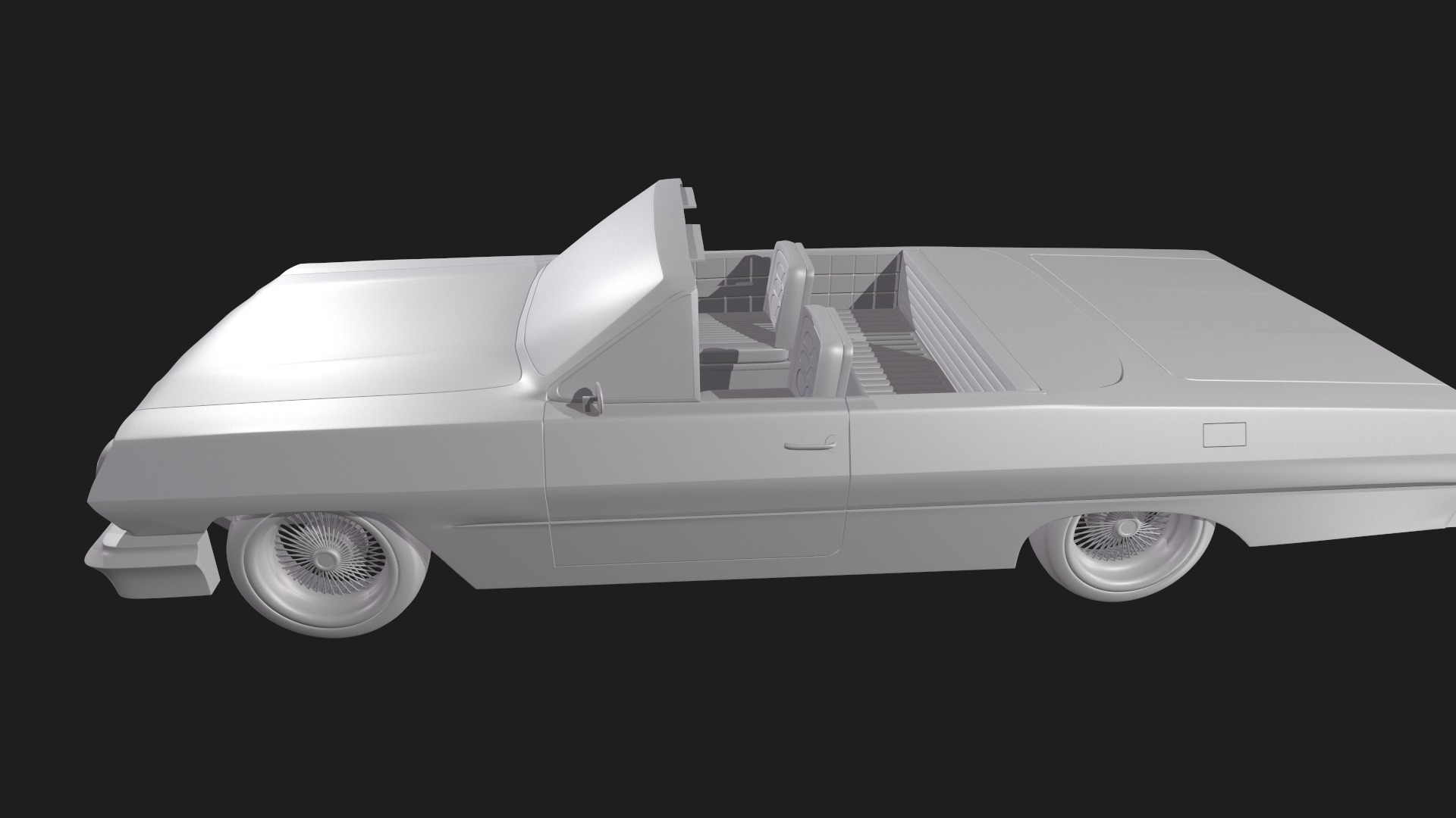 Chevrolet Impala 1963 Convertible 2-Door open top 3D Print Model 3D print model_1