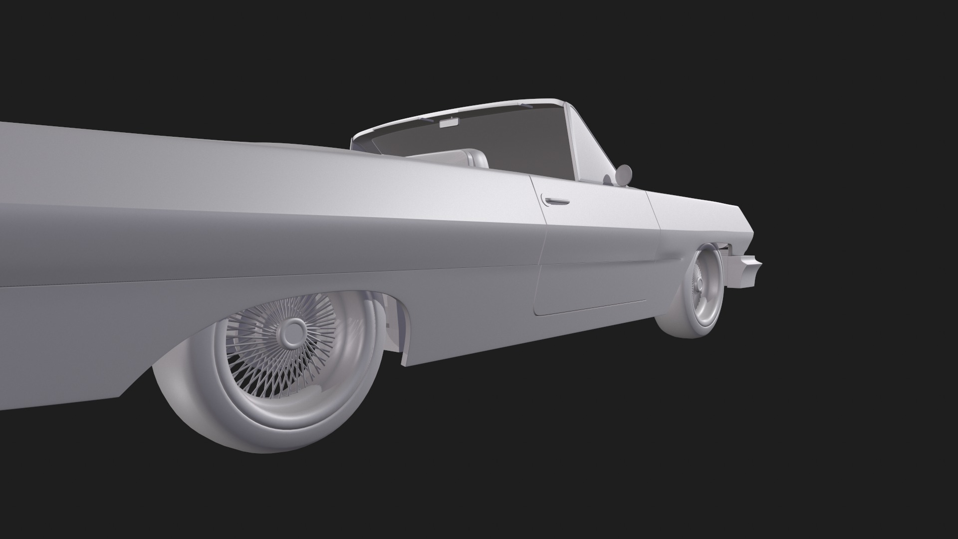 Chevrolet Impala 1963 Convertible 2-Door open top 3D Print Model 3D print model_4