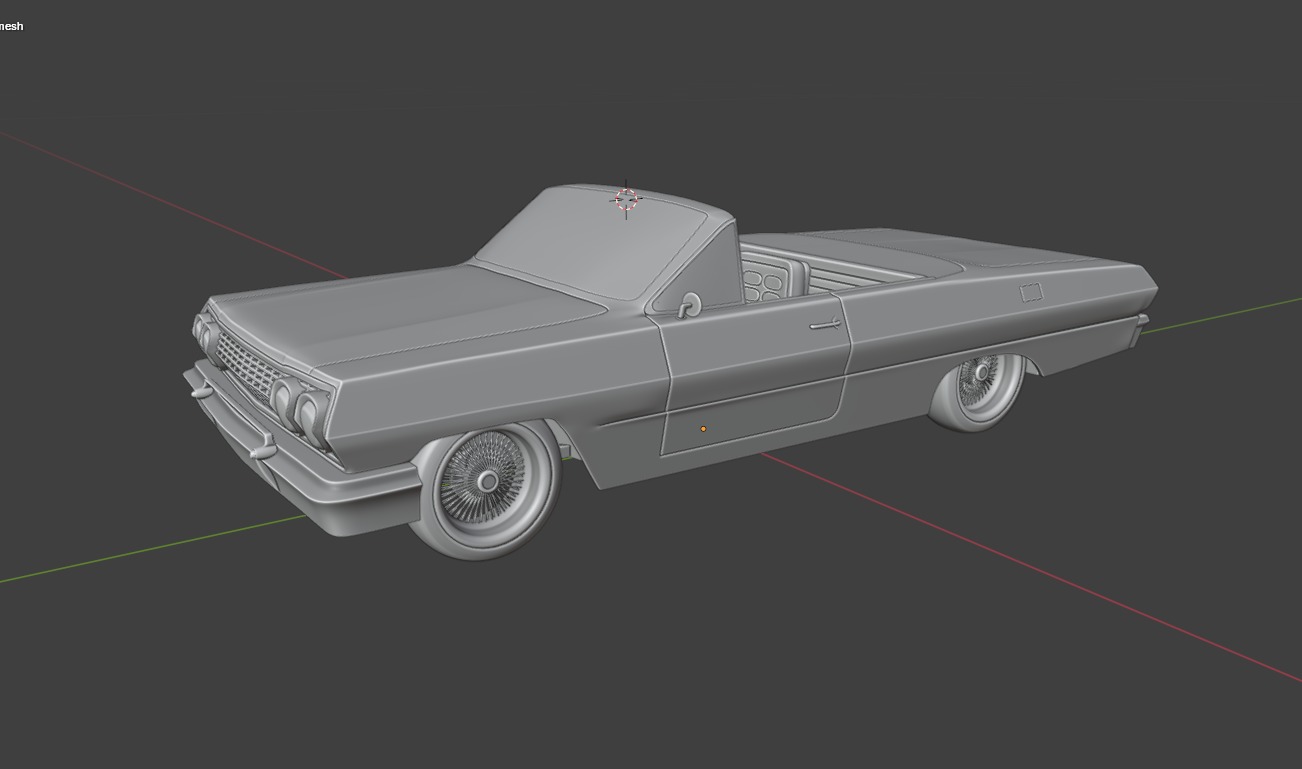 Chevrolet Impala 1963 Convertible 2-Door open top 3D Print Model 3D print model_13