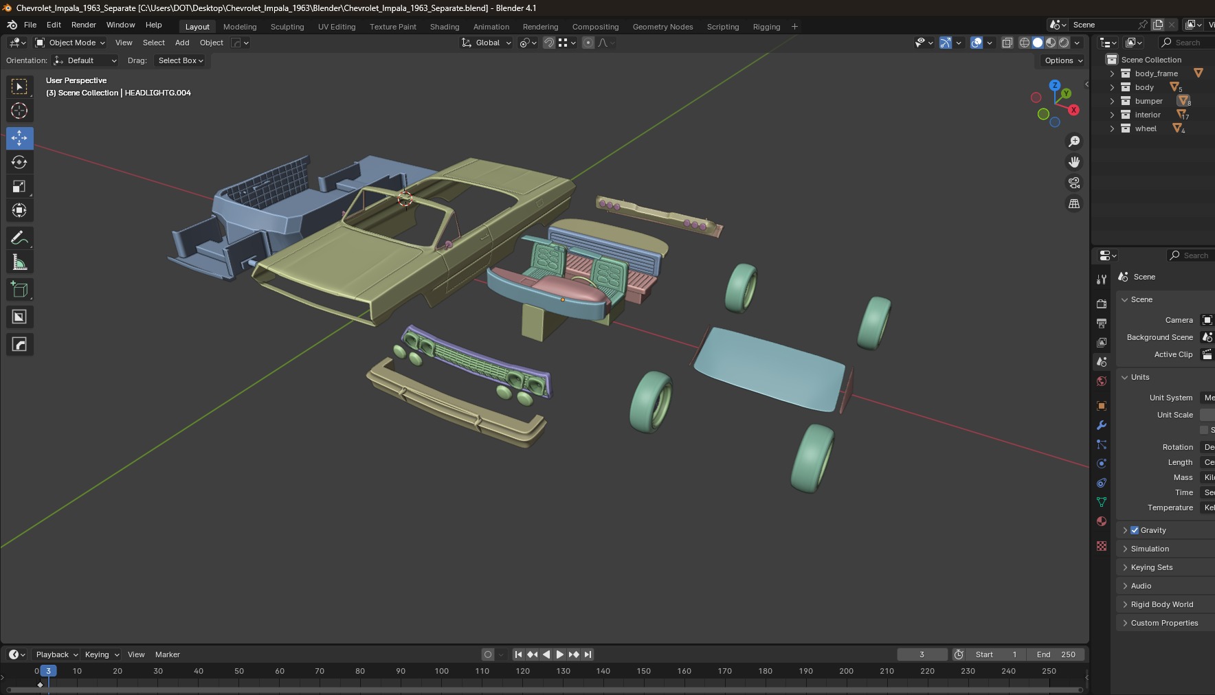 Chevrolet Impala 1963 Convertible 2-Door open top 3D Print Model 3D print model_46