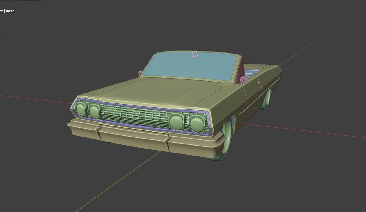 Chevrolet Impala 1963 Convertible 2-Door open top 3D Print Model 3D print model_11
