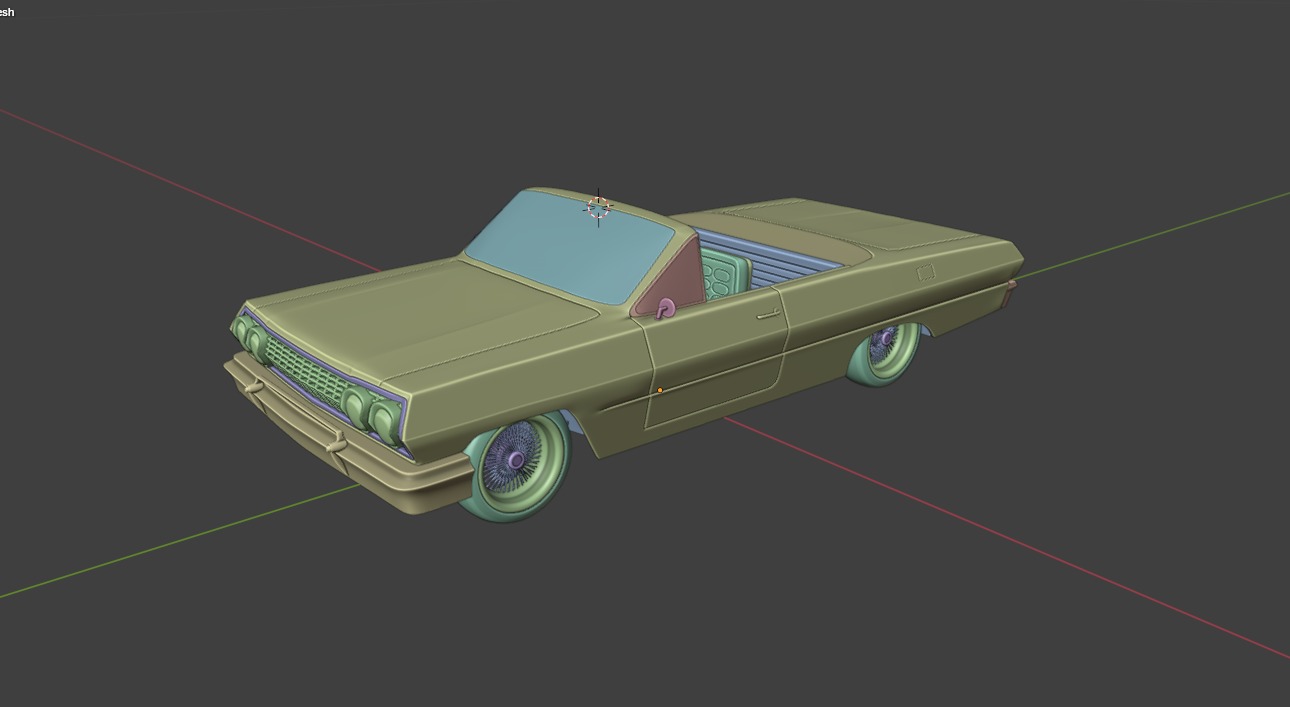 Chevrolet Impala 1963 Convertible 2-Door open top 3D Print Model 3D print model_7