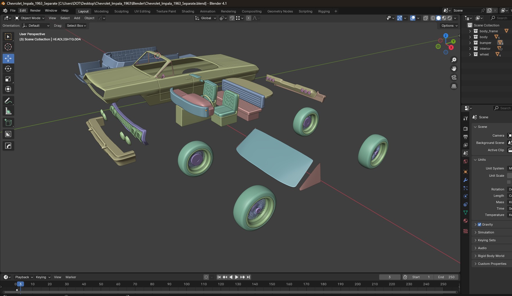 Chevrolet Impala 1963 Convertible 2-Door open top 3D Print Model 3D print model_47