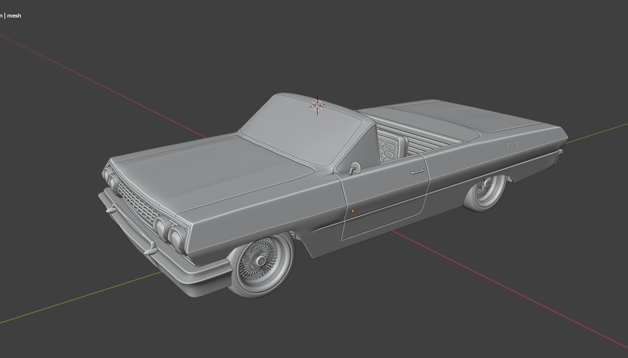 Chevrolet Impala 1963 Convertible 2-Door open top 3D Print Model 3D print model_14