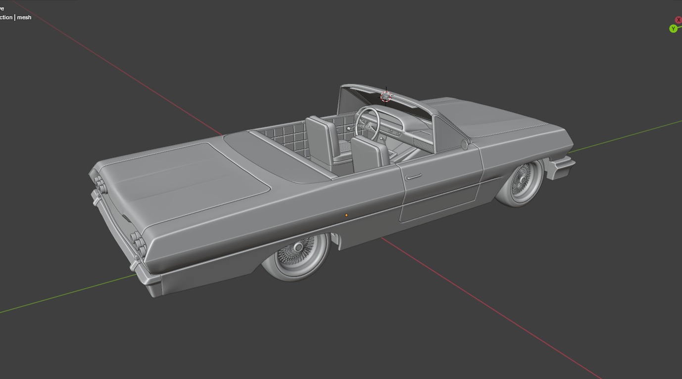 Chevrolet Impala 1963 Convertible 2-Door open top 3D Print Model 3D print model_16