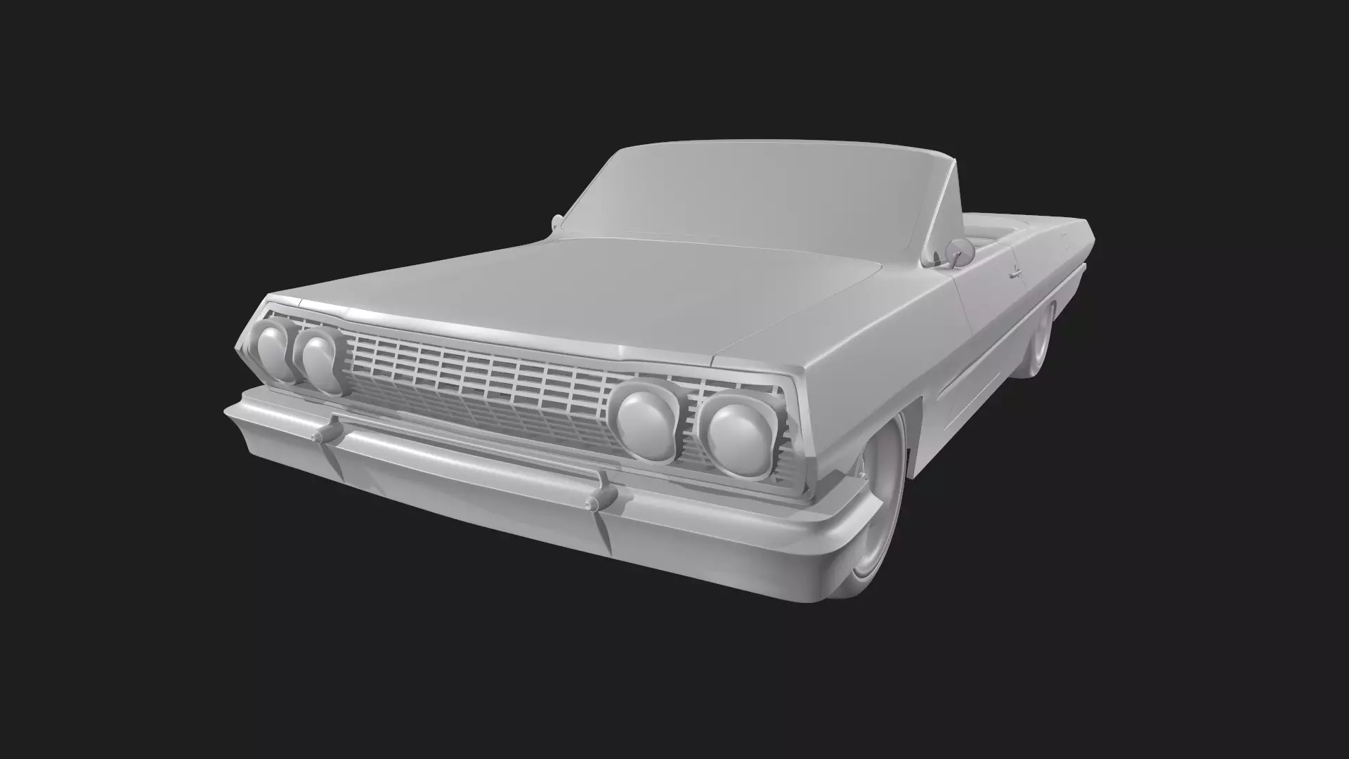 Chevrolet Impala 1963 Convertible 2-Door open top 3D Print Model 3D print model_0