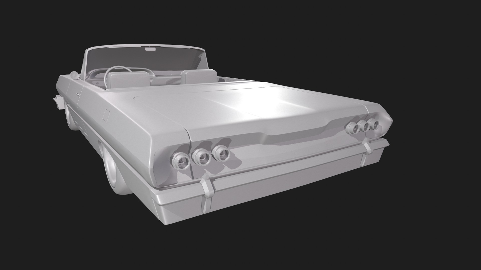Chevrolet Impala 1963 Convertible 2-Door open top 3D Print Model 3D print model_3