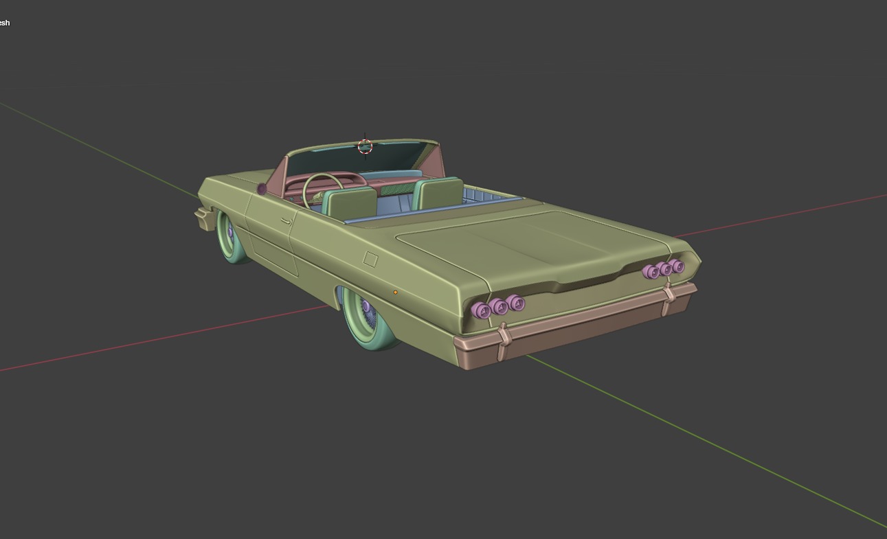Chevrolet Impala 1963 Convertible 2-Door open top 3D Print Model 3D print model_8