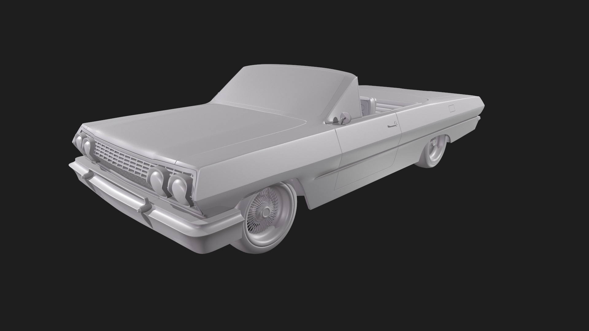 Chevrolet Impala 1963 Convertible 2-Door open top 3D Print Model 3D print model_6