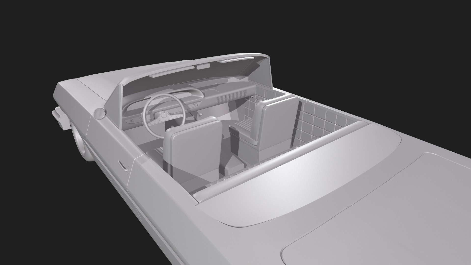 Chevrolet Impala 1963 Convertible 2-Door open top 3D Print Model 3D print model_2