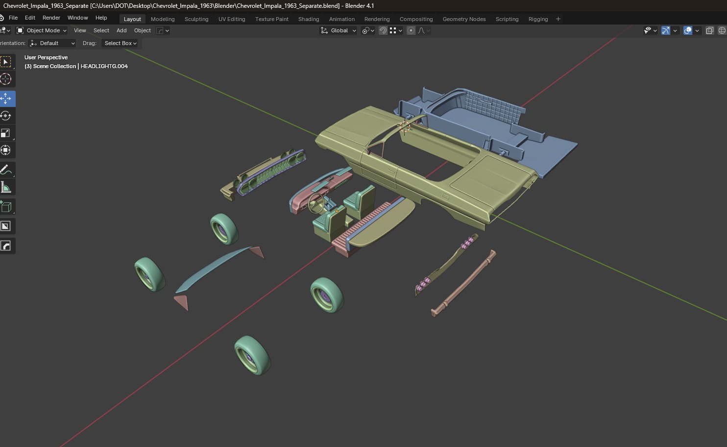 Chevrolet Impala 1963 Convertible 2-Door open top 3D Print Model 3D print model_48