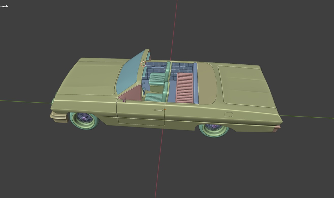 Chevrolet Impala 1963 Convertible 2-Door open top 3D Print Model 3D print model_9