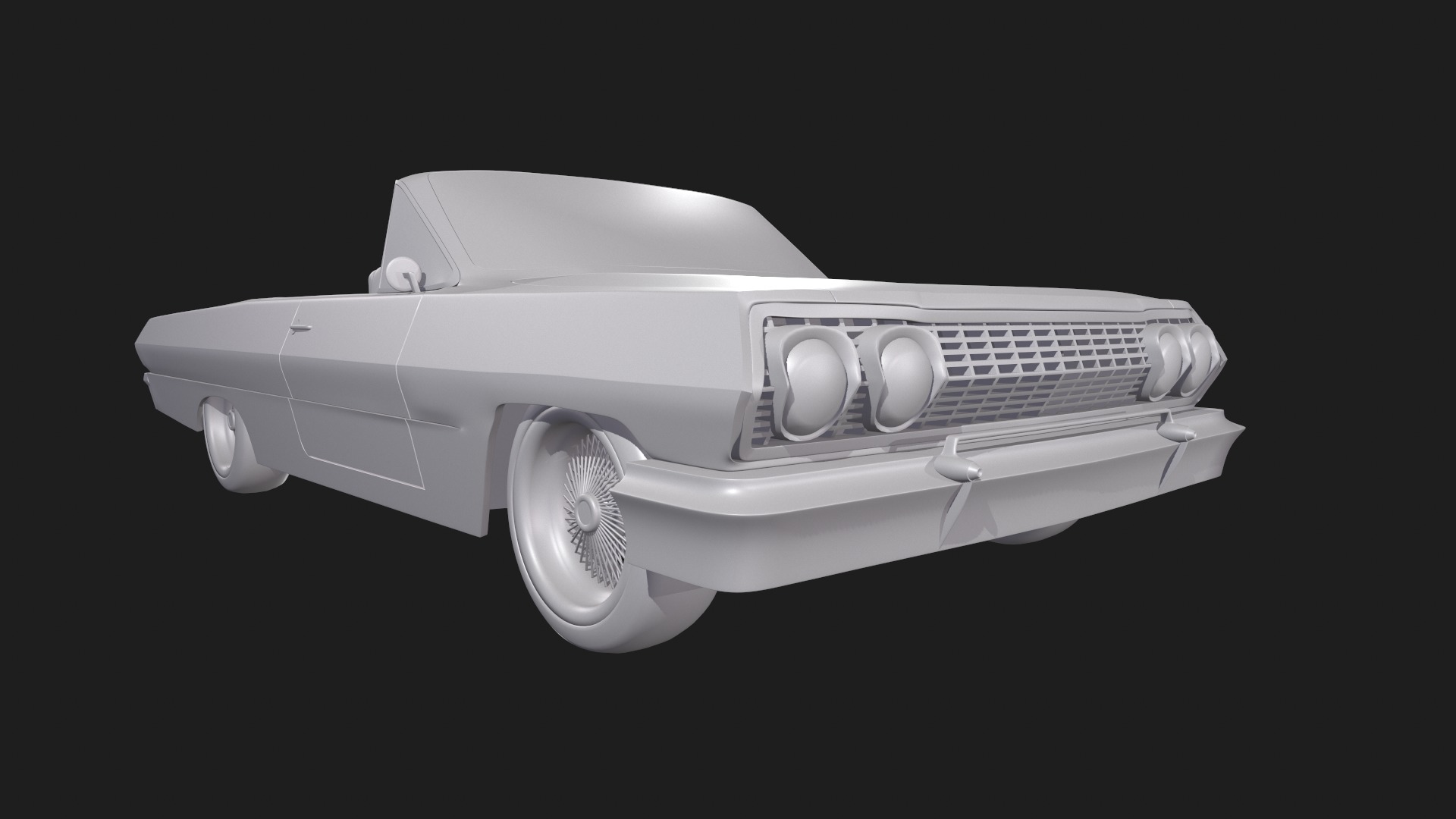Chevrolet Impala 1963 Convertible 2-Door open top 3D Print Model 3D print model_5