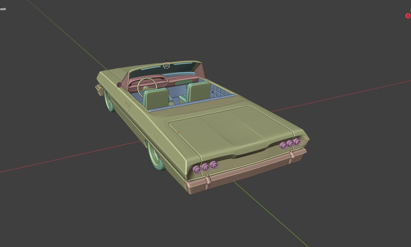 Chevrolet Impala 1963 Convertible 2-Door open top 3D Print Model 3D print model_10