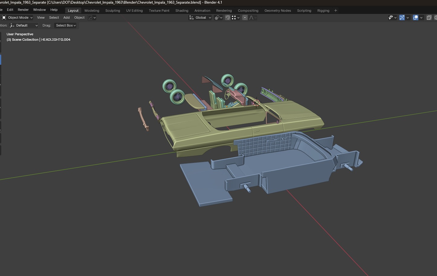 Chevrolet Impala 1963 Convertible 2-Door open top 3D Print Model 3D print model_49