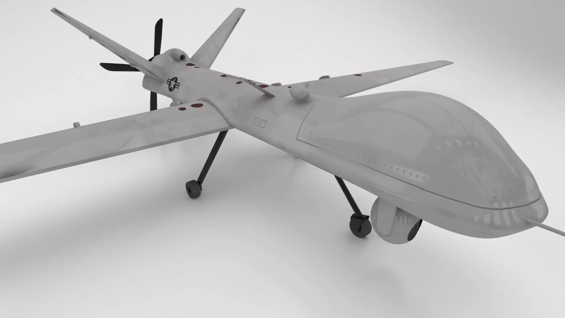 UAV MQ-9 Repear Low-poly 3D model_0