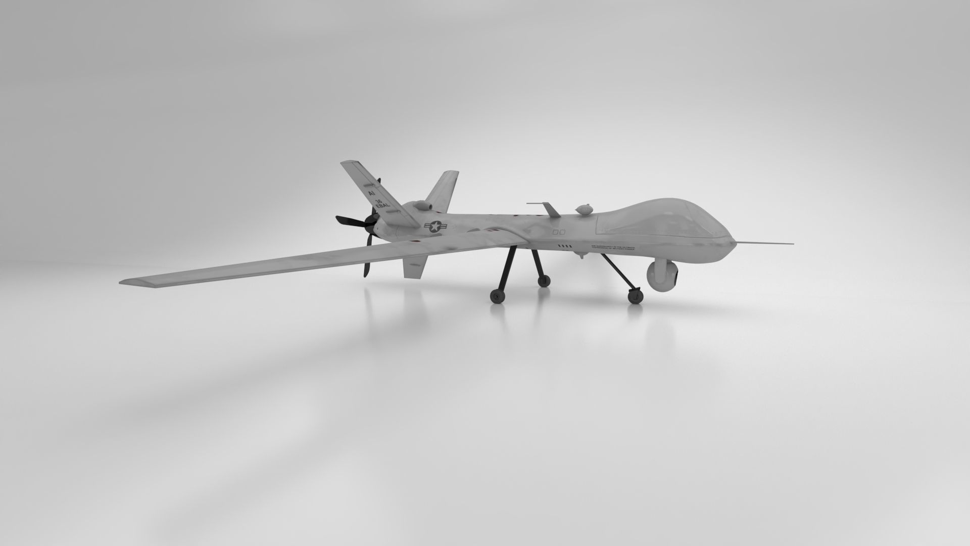 UAV MQ-9 Repear Low-poly 3D model_1