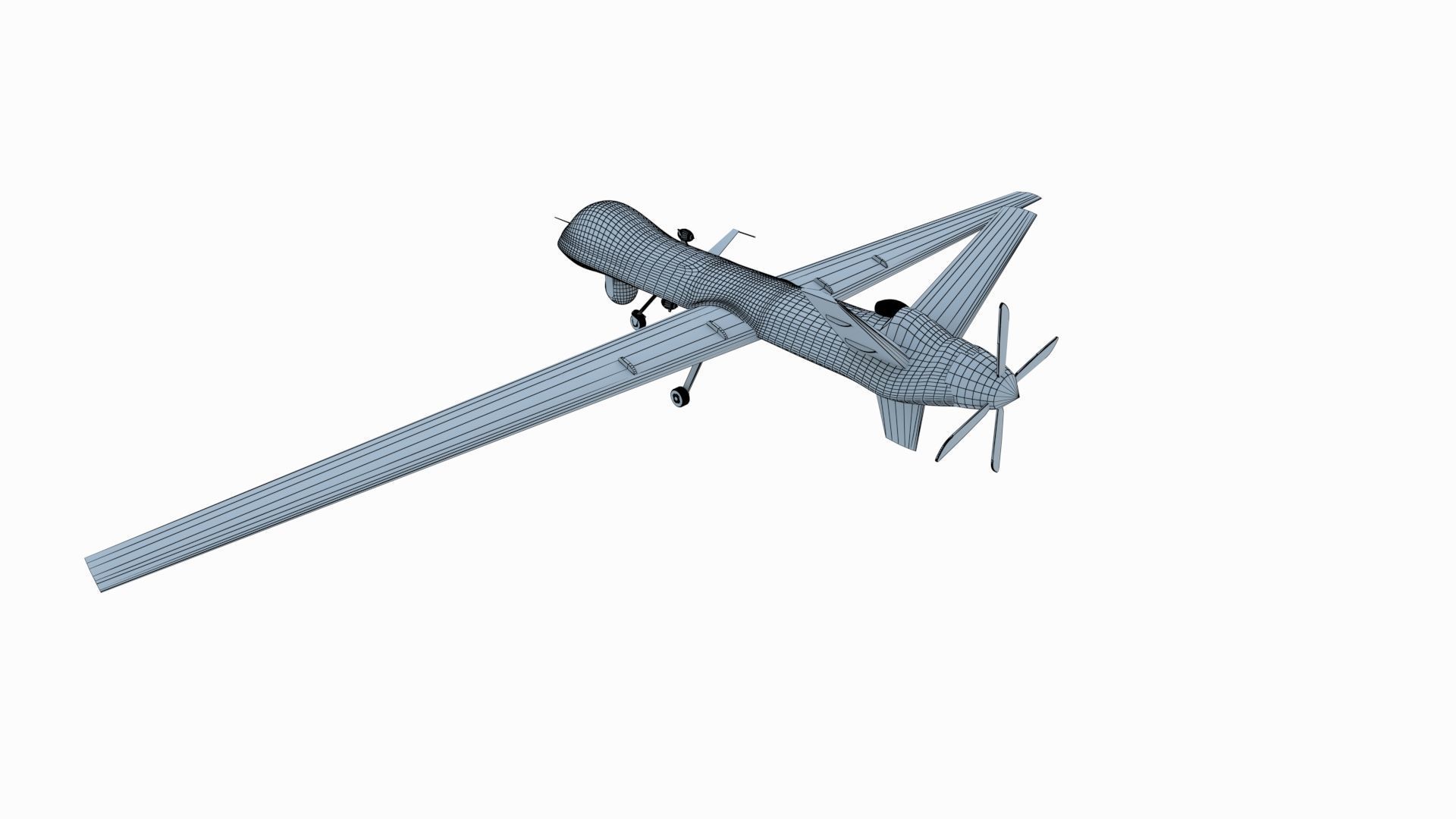 UAV MQ-9 Repear Low-poly 3D model_10