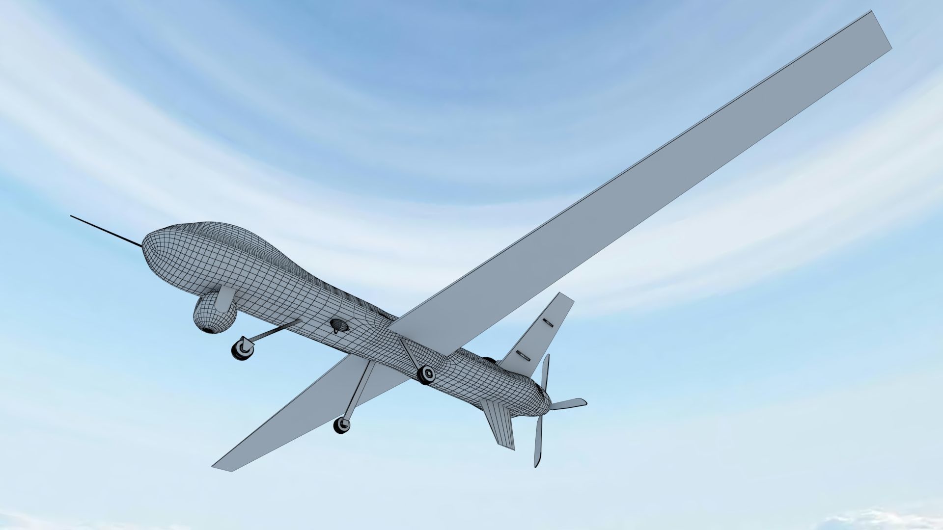 UAV MQ-9 Repear Low-poly 3D model_8
